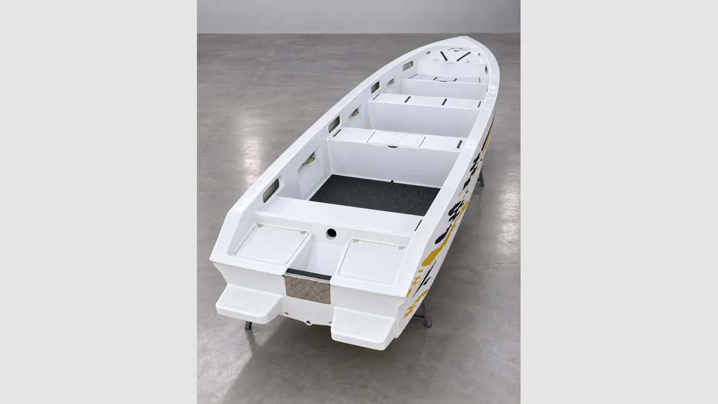 Barco em perspectiva traseira