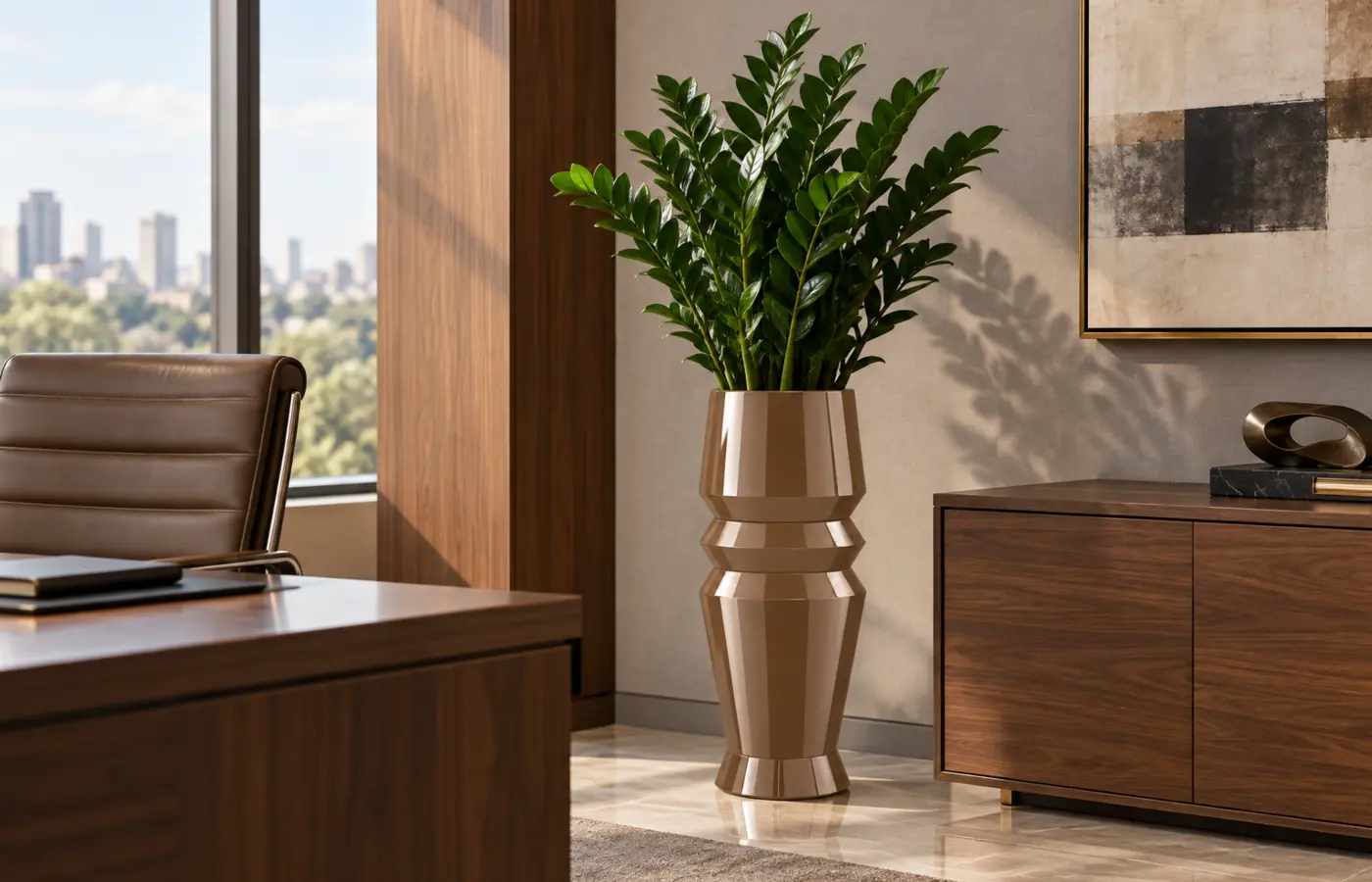 Cachepô em ambiente corporativo