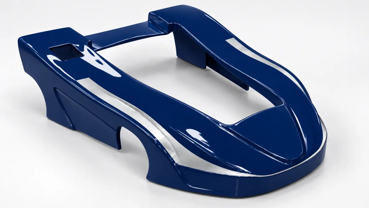 Carenagem azul para kart em fibra de vidro