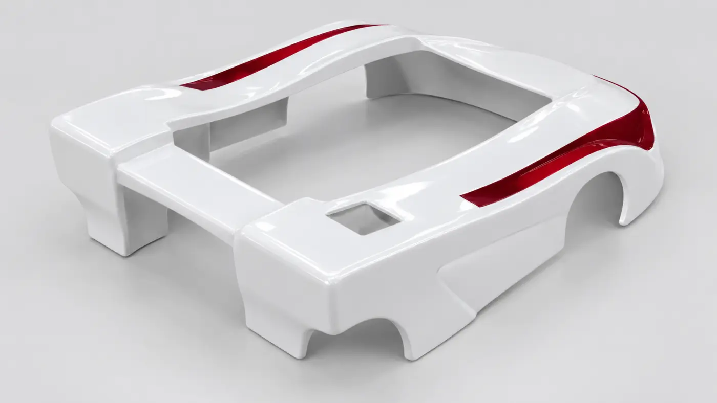 Carenagem para Kart em perspectiva traseira